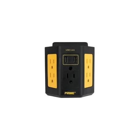 Swe-Tech 3C Outlet Strip, USB, 5 Outlet(s) Black FWT50W1-30105